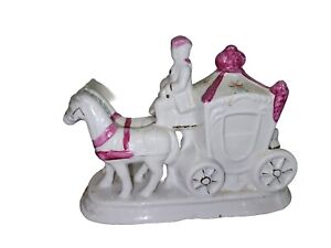 New ListingVintage Porcelain Horse Drawn Carriage With Victorian Lady And Man