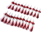 20pcs Red Crystal Chandelier Icicle Prisms Lamp Candelabra Replacement Parts