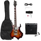 Glarry Burning Fire Basswood Electric Guitar 6 String Student with Bag & 20W Amp