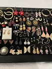 LOT OF 44 PAIR GOLD TONE PIERCED EARRINGS, ASSORTMENT, VINTAGE-NOW