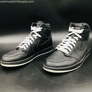 Nike Men's Air Jordan 1 Retro White/ Black/ Grey Sneakers - Size- 11 (+COA)
