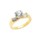 14K Yellow Gold 1.5 ct Promise Solitaire Bridal Engagement Ring Anillo de Oro