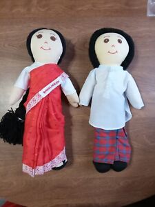 Vintage Bangladesh Dolls Boy and Girl Pair 14