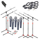 Tripod Microphone Boom Stand 5-PACK XLR Cable Mic Clip Vocal Streaming DJ Studio