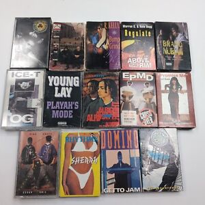 Lot Of 14 Rap Hip Hop Cassette Tapes 80’s Old School Run DMC HOUSE OF PAIN Ice T