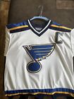 CHRIS PRONGER ST. LOUIS BLUES Fully Stitched White Jersey Very Gently Used