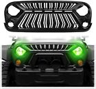 Seven Sparta front grill compatible with jeep wrangler jk/jku 2007-2018 Matte BL (For: Jeep)