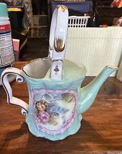 New ListingLIMOGES PORCELAIN TEAL PITCHER WATERING CAN