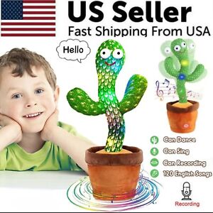 Dancing Cactus Plush Toy Doll Electronic Recording Shake With Song Funny Gift US