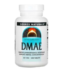 Source Naturals DMAE, 351 mg 200 Tablets Exp. 4/24