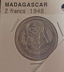 1948 Madagascar 2 Francs Aluminum Coin BU