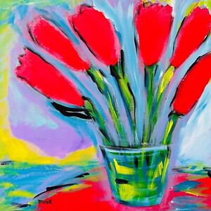 New ListingJERI DUBE Original Impressionism Painting Collectible Tulips 12