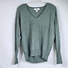 Magaschoni Cashmere Sea Green V-Neck Sweater Soft Lightweight Womens S