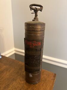Vintage FIRE-GUN No. 0 Wall-Mount Brass Fire Extinguisher **EMPTY
