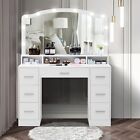 Vanity Desk with Large Lighted Mirror, 43.3