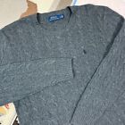 Polo Ralph Lauren Cable Knit Wool Cashmere Sweater Gray Men's Large - Flaw