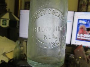 Brookside, Ala. Pioneer Coca-Cola Bottling Co. block print soda pop bottle AL
