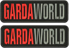 GARDAWORLD EMBROIDERY PATCH 3X10  HOOK ON BACK  BLK/RED/GRAY