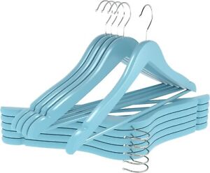 Utopia Home Premium Wooden Hangers 20 Pack - Durable & Slim Coat Hanger - Blue