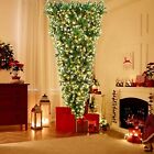 Gymax GYM10243 7.5FT Pre-Lit Snowy Inverted Christmas Tree Artificial Tree w/