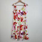 Lauren Ralph Lauren Floral Sleeveless Dress Size 8 White Multicolor NWT $149