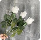 Artificial White Rose Latex Real Feel And Look DIY Bridal Wedding Decor 3 Buds