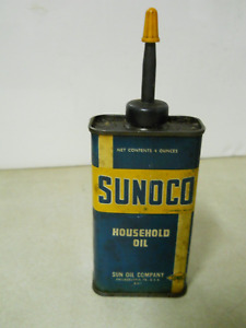 Vintage Sunoco Sun Oil Company Household Oil Tin Can Advertising Lot B