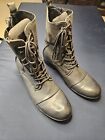 J75 By Jump Mens Boots Size 13 Thunder Cap Toe Gray Zip Lace Tag Combat Shoes