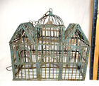 Vintage Domed Metal-Hinged Bird Cage-Hanging or Standing-Scroll work