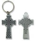 Inspirational Irish Celtic Trinity Knot Keychain Cross Key Ring Prayer Quote
