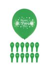 12 Green St Patrick's Day Latex Balloons - Helium Air Party Decoration Paddys