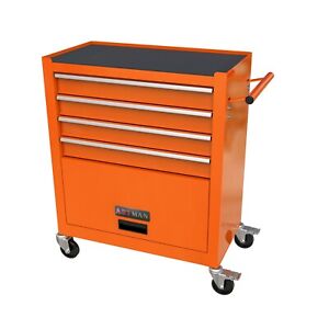 New ListingTool Cart Rolling Tool Chest with Wheels, 4-Drawer Tool Storage Cabinet,Orange