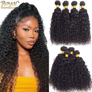 12A Kinky Curly Wave Human Hair Bundle Brazilian Virgin Extensions Natural Black