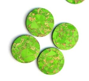 Natural Green Copper turquoise Flat Round Cabochon Coin loose gemstone 6mm-20mm