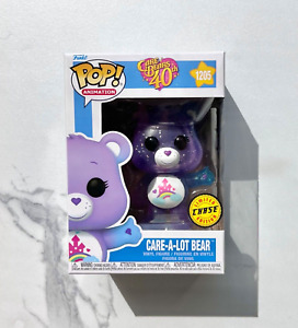 CHASE Funko POP! Care Bears 40th Glitter Care A Lot Bear #1205 - UNOPENED NEW