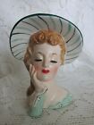 Vintage Inarco 1956 C1776A Lady in Green Head Vase