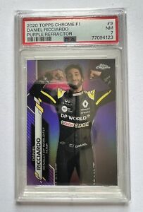2020 Topps Chrome Formula 1 F1 Daniel Ricciardo #9 Purple Refractor /399 PSA 7