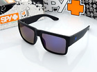 Polarized Spy+Optic Cyrus Sunglasses Matte Black Blue Mirror Lens Blue Logo NEW
