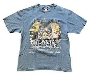 Vintage Martin Luther King Jr Rap Style T-Shirt Blue Men’s XL Double Sided