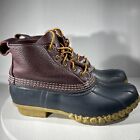 LL BEAN Womens Boots Duck Waterproof Rain Hunting Size 8 M Black Brown Ankle 6