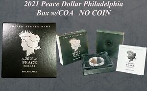 2021 P Peace Silver Dollar OGP Capsule COA Box Sleeve (UNC) Philadelph– No Coin