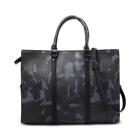INC Mens Navy Faux Leather Camouflage Convertible Briefcase Large BHFO 3803