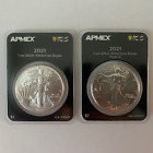 2021 1 oz Silver Eagle (MD Premier + PCGS FirstStrike, Type 1 & 2- (2 Coin Set)