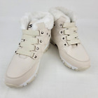 ASHION Women's Waterproof Winter Shoes Non-Slip Fur SNOW BOOTS Off-White Sz 9.5