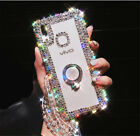 Luxury Bling Glitter Ring Stand Diamond Lanyard Case Crystal Clear Back Cover