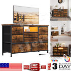 LED TV Stand Wood Entertainment Center with Power Outlets 8 Drawers For 55
