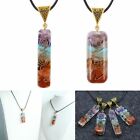Natural Stone 7 Chakra Orgone Energy Generator Heal Pendant Copper Coil Necklace