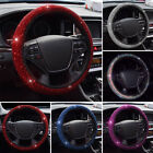 14-15'' Women Car SUV PU Leather Diamond Steering Wheel Cover Bling Universal (For: 2010 Jeep Wrangler)