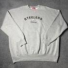Vintage Pittsburgh Steelers Sweatshirt Mens 2XL Gray Embroidered NFL Crewneck