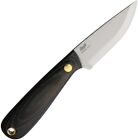 Brisa Necker 70 Fixed Blade Knife Black Micarta Handle 12C27 Plain Edge 9806